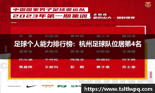足球个人能力排行榜：杭州足球队位居第4名