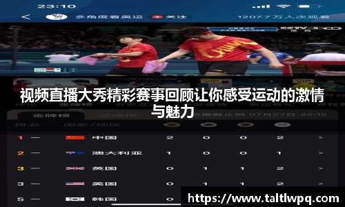 视频直播大秀精彩赛事回顾让你感受运动的激情与魅力